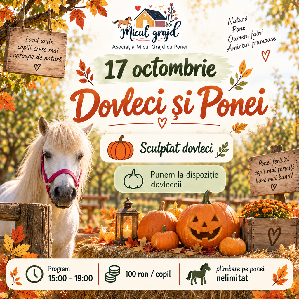 Dovleci și Ponei în Cluj | Activitate de toamnă pentru copii în Cluj